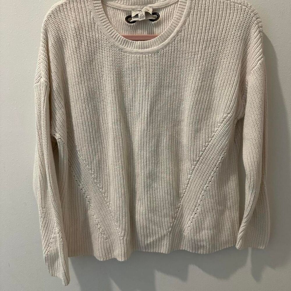 Lucky-brand Women's White and Cream Jumper